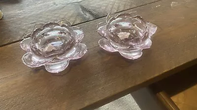 Buy Pair Of Crystal Cut Glass Candlestick Holders • 30£