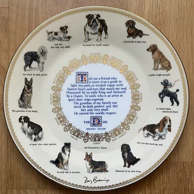 Buy Aynsley Large Plate The Dog  J. Michael Gillow Poem 27cm Fine Bone China • 13.99£