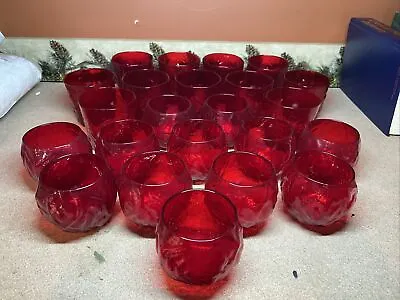 Buy LOT OF 23 Vintage Ruby Red Morgantown Seneca Glassware Driftwood ***VARIETY*** • 221.96£