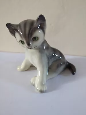 Buy Hummel Goebel Vintage West Germany Grey Cat Porcelain Figurine Ornament • 15£