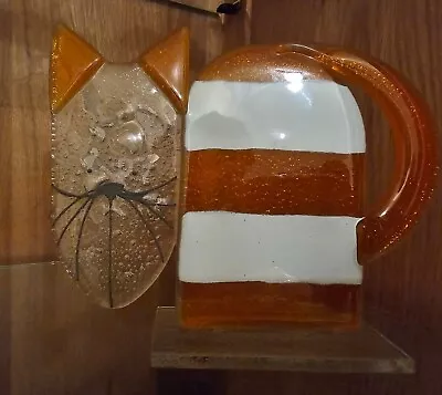Buy Fused Glass Ornament Cat Orange Stripe - Nobilé Glassware • 17.50£