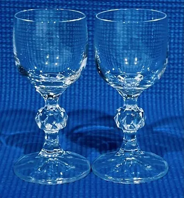 Buy Set Of 2 ~ 4 1/4” BOHEMIA CRYSTAL Czechoslovakia CASCADE Cordial Glasses • 16.54£