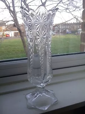 Buy Antique George Davidson? Pressed Glass Footed Celery/Flower Vase • 20£