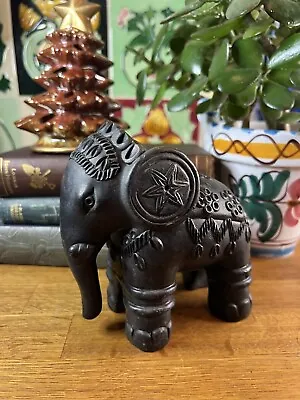 Buy Heavy Black Vintage Handmade Indian Ceylon Clay Art Pottery Elephant • 10.99£