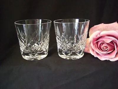 Buy Pair Of Lead Crystal Cut Glass Whisky Spirits Rocks  Glasses (CW3) • 5.99£