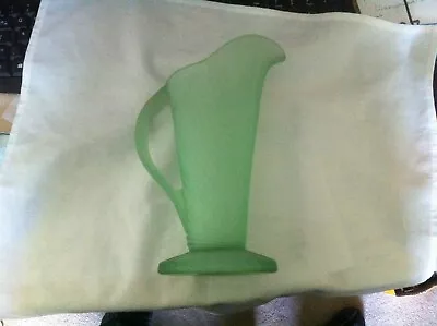 Buy Bagley Art Deco Vintage Green Glass 'Sunburst' Vase Frosted  Pitcher 23 Cms • 19.99£