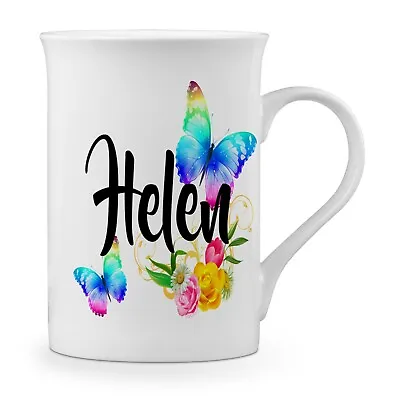 Buy Personalised Beautiful Butterflies & Flowers Novelty Gift Fine Bone China Mug  • 10.99£