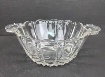 Buy Vintage Bowl Clear Glass Paneled Dish Handles 6  Diameter • 7.11£