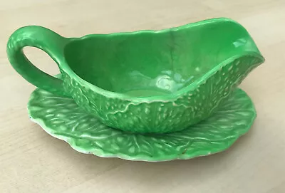Buy Vintage Small Carlton Ware Green Cabbage Leaf Mint Sauce Boat And Saucer • 5£