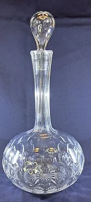 Buy Vintage 75cl Cut Glass 'bulb' Wine Decanter With Stopper • 15£