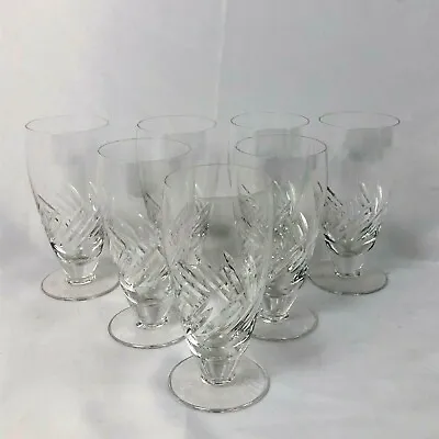 Buy Lot Of 7 Stuart Medley 6-1/2  Iced Tea Glasses Cut Glass Free Shipping • 85.61£