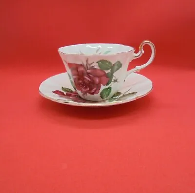 Buy Adderley Teacup & Saucer Symphonie Pattern Large Red Rose Bone China • 15.43£