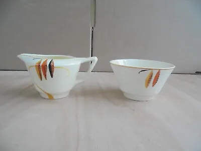 Buy Crown Ducal Art Deco Milk Jug And Sugar Bowl - Pattern Unknown. • 5£