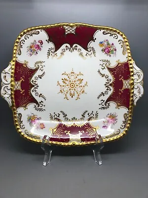 Buy Very Rare Coalport Y2665 Maroon Batwing Cake Plate / Bread & Butter Plate.. • 295£