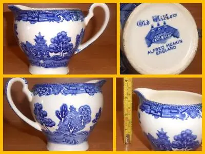 Buy Alfred Meakin Old Willow England Blue & White Pattern Milk / Creamer Jug 3.5  • 13.49£