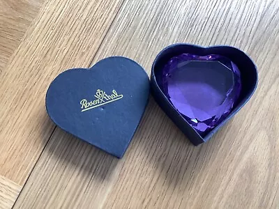 Buy Contemporary Rosenthal Leaded Crystal Faceted Lavender Heart Shaped Paperweight • 8£