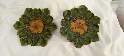 Buy Two Vintage Majolica Wall Plates By Bretby Pottery • 30£