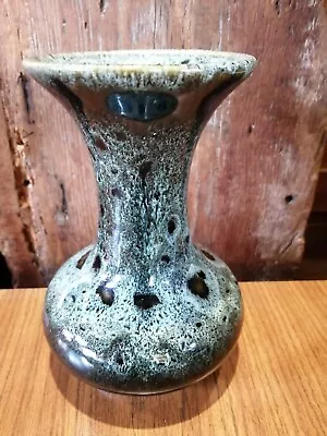 Buy Vintage Mid-Century Retro Fosters Pottery Green Honeycomb Slip Glaze Vase • 7.99£
