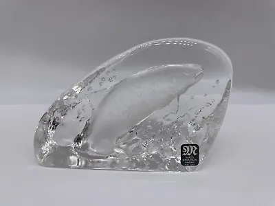 Buy Lovely Very Rare Mats Jonasson Art Glass Crystal Salmon Signed Paperweight A546 • 36£