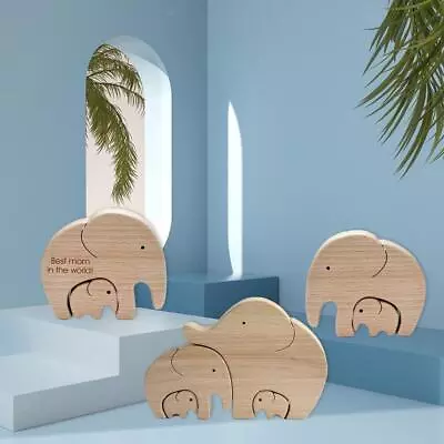 Buy Novelty   Baby Elephant Statue Cute Wooden Sculpture Porch Ornaments • 5.77£