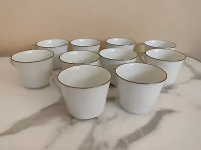 Buy Set Of 10Noritake China Reina Cup Mug Floral Platinum Rim White 6450Q Tea Coffee • 24.08£