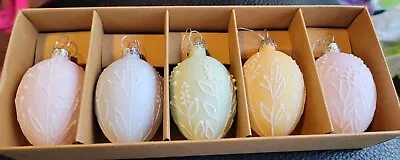 Buy 5 X Glass Pastel Egg Easter Hanging Floral Decoration Pink, Yellow, Green, Blue  • 15£
