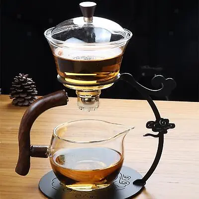 Buy Elegant Kungfu Glass Tea Set Drip Pot Heat Resistant Semi-Automatic Tea Maker • 36.96£