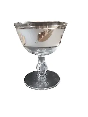 Buy Vintage Libbey Gold Leaf Frosted Sherbet Champagne Glass MCM • 7.45£