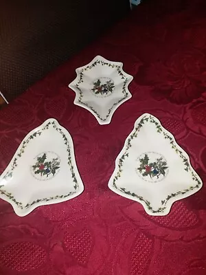 Buy 3 X Portmeirion ~ The Holly & The Ivy ~ Trinket Dishes ~ Free UK P&P • 17.99£