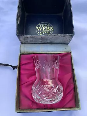 Buy  Thomas Webb Posy Vase Crystal Cut Glass Signed  Thos Webb England • 12£