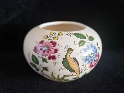 Buy Lovely Vintage Purbeck Ceramics Swanage Vase  Peacock & Flowers  • 8£