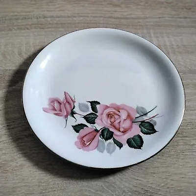 Buy (396) Barratts 1940s Delphatic White Tableware Pink Rose Side Plate • 1£
