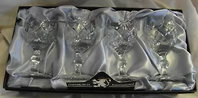 Buy Vintage Set 4 Edinburgh International Hand Cut Lead Crystal Port? Glasses Boxed • 14.99£