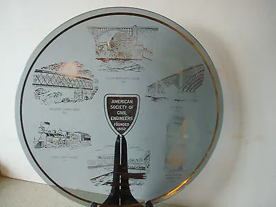 Buy Large Glass Plate Commemorating American Society Of Civil Engineers Founded 1852 • 4.99£