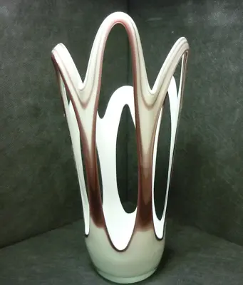Buy Open Weave Glass Vase Cello White And Purple Italian 1970’s Vintage Mid Century • 19.99£