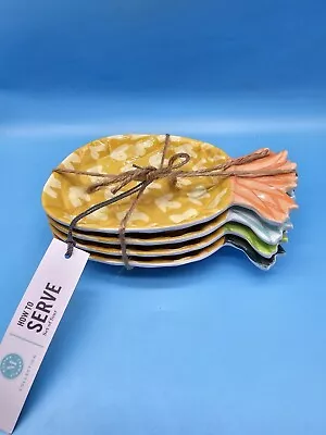 Buy Martha Stewart Appetizer Plates (set Of 4) Pineapple Shaped 7 Inch • 17.08£