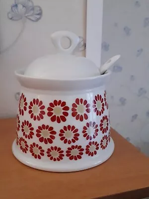 Buy Laura Ashley Red Retro Jam Pot With Spoon Excellent Used • 3.99£