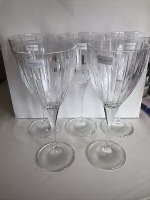 Buy Royal Doulton Crystal Wine Glasses In The Linear Pattern NEW X5 • 49.99£