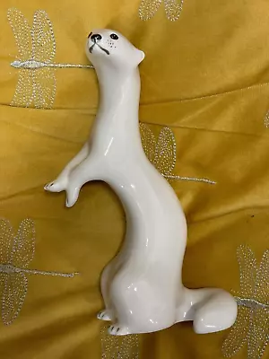 Buy Lomonosov Russian Vintage Porcelain White Weasel Ermine Stoat Mink Figurine USSR • 19.99£