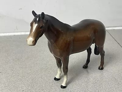 Buy Beswick Brown ,black And White Standing Race Horse Gloss Porcelain Figurine • 29.99£