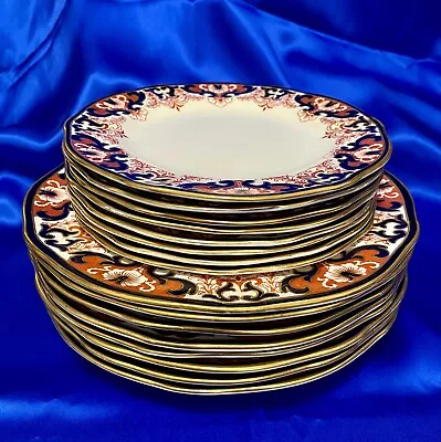 Buy RARE ANTIQUE 1916 Royal Crown Derby Set For 8*2sizes = 16 Dishes 8” And 10 1/8” • 470.64£
