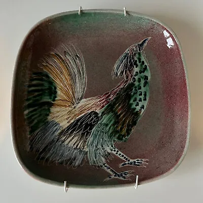 Buy RARE Joe/Jo Lester Studio Pottery Isle Of Wight IOW Unusual Bird Plate Colourful • 45£