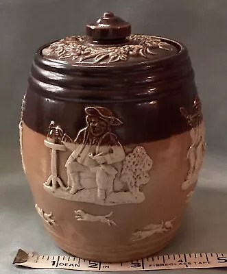 Buy Antique Doulton Salt Glaze Stoneware Tobacco Jar Country Scenes Victorian A/F • 14£