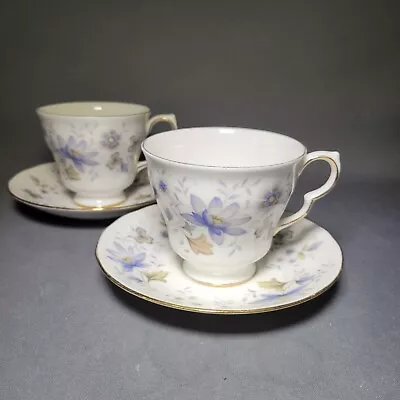 Buy 4pcs Vintage Colclough Bone China Tea Cup Saucer Duos Pattern Rhapsody In Blue • 16.90£
