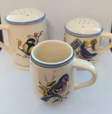 Buy Birds Brixham Pottery Flour & Sugar Sifter & Mug Ornithology Kingfisher Goldfinc • 19.99£