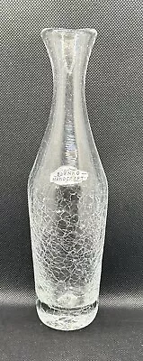 Buy VTG BLENKO Clear Crackle Glass 9.5” Bud Vase With Sticker GLOWS Manganese RARE!! • 72.22£
