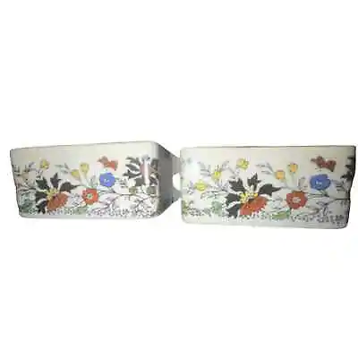 Buy Vintage Two Sandland Ware Flower Pattern Porcelain Candy Box White • 22.80£