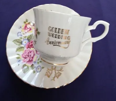 Buy Royal Stafford Golden Wedding Anniversary Rose Cup And Saucer Bone China  Mint • 0.99£