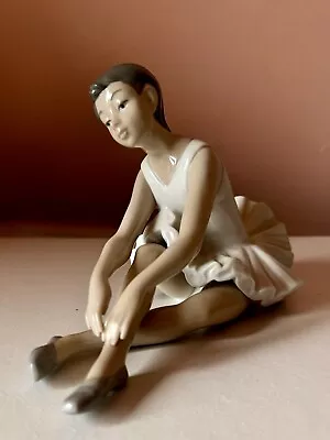 Buy Nao By Lladro Seated “Slipper Ballerina” Figurine With Grey Ballet Shoes • 12.99£