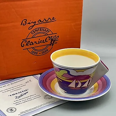 Buy 🧡 A Vintage ‘clarice Cliff’ Bizarre Ltd Edition ‘gibraltar’ Tea Cup & Saucer. • 80£